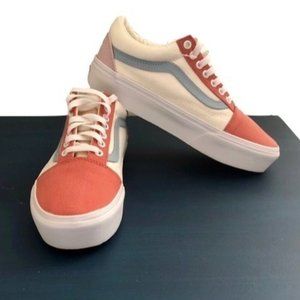 Vans Old Skool Platform Sneakers US 8.5 Women, 7 US Men multi-color-pastel blue